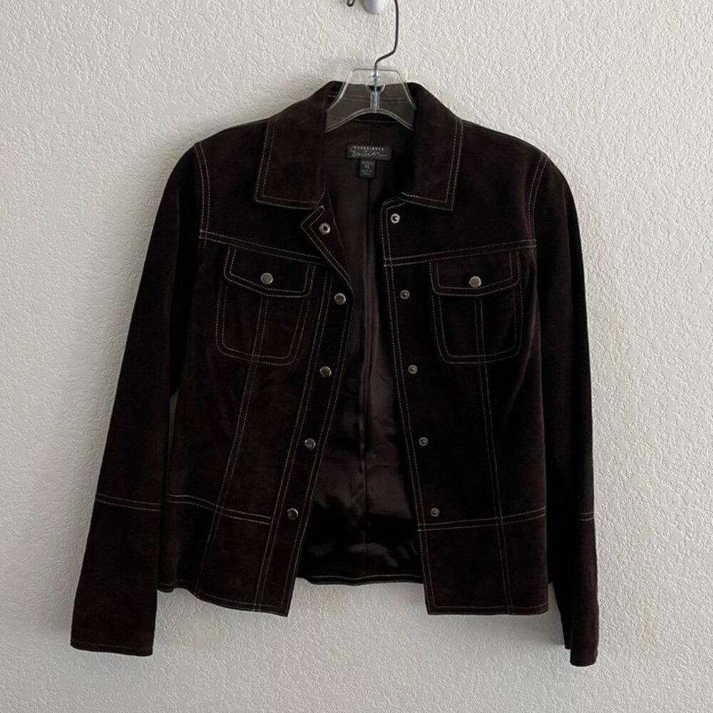 Classiques Entier Chocolate Brown Suede Jacket